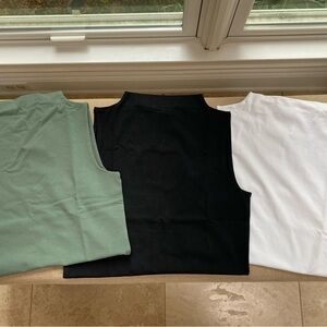 NWT J. Crew White Ribbed Tanks 3-Pack